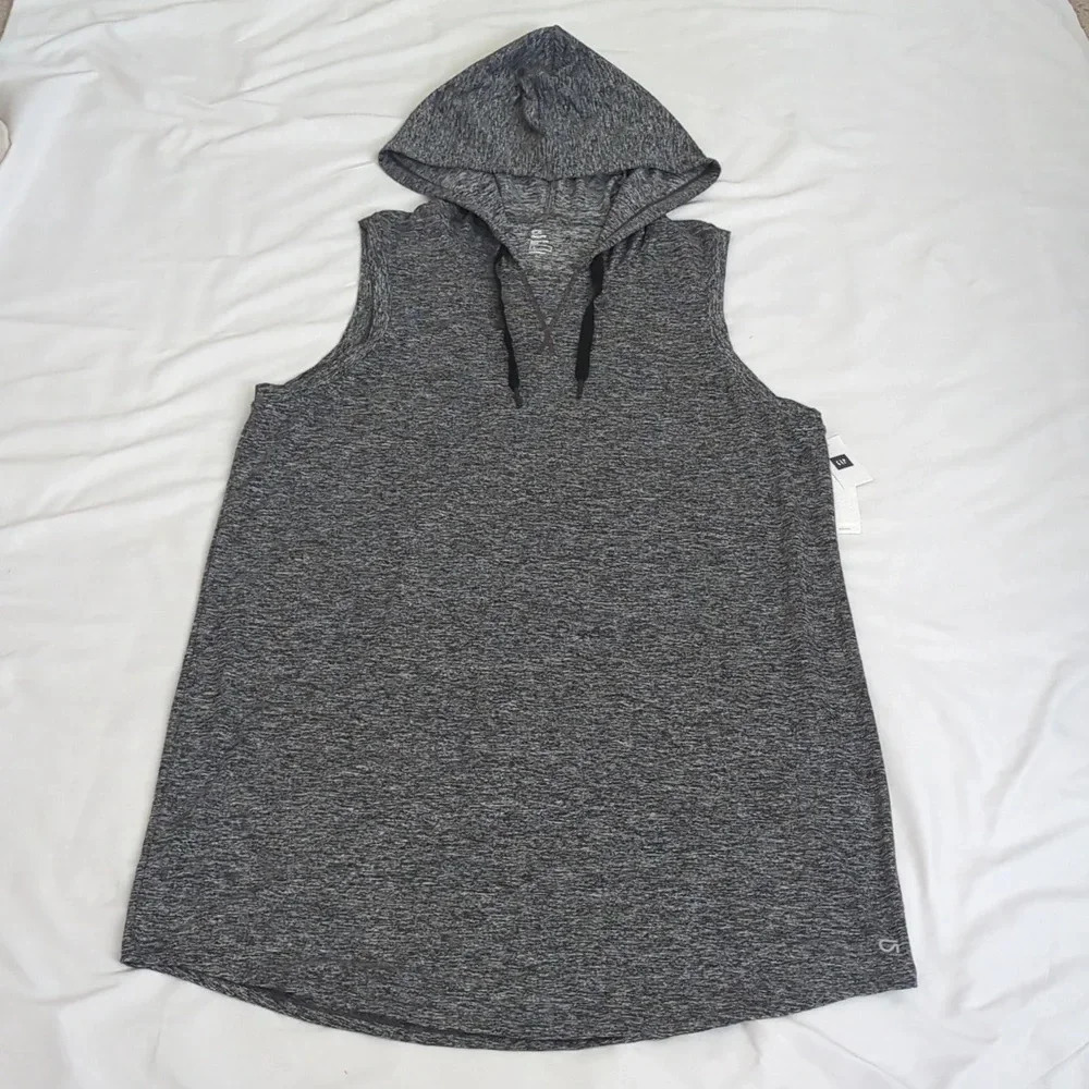 NWT GapFit Sleeveless Brushed Jersey Dress, Color Medium Heathered Gray Size L